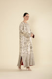 Zari Luxe Banarasi Brocade Jalabiya – Ivory & Silver