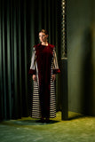 Aaliya Velvet Panel Striped Abaya – Ramadan Edit ’26