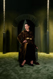 Zahra Gold-Embellished Velvet Abaya