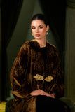 Zahra Gold-Embellished Velvet Abaya
