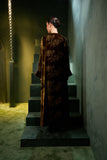 Zahra Gold-Embellished Velvet Abaya