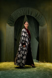 Noor Floral Velvet-Trim Abaya
