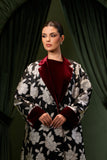 Noor Floral Velvet-Trim Abaya