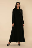 SWAROVSKI ELEGANCE: BLACK CREPE ABAYA