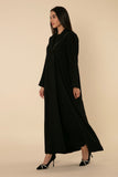 SWAROVSKI ELEGANCE: BLACK CREPE ABAYA