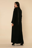 SWAROVSKI ELEGANCE: BLACK CREPE ABAYA