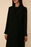 SWAROVSKI ELEGANCE: BLACK CREPE ABAYA