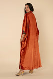 SCARLET CHARM: STRETCH VLELVET ABAYA