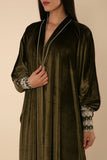 VERDANT VELVET STRETCH ABAYA