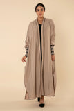 SERENE SANDSTONE ABAYA WITH ZIG-ZAG CUFFS