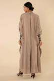 SERENE SANDSTONE ABAYA WITH ZIG-ZAG CUFFS