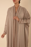 SILKEN TAUPE CHARM ABAYA