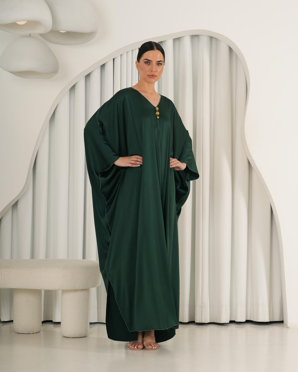 Elegant Emerald Flow Kaftan Vaya Fashion Elegant Emerald Flow Kaftan Vaya Fashion