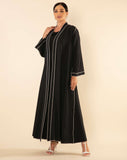 PIQUE CONTRAST NAVY ABAYA