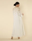 YELLOW BLUETS PRINT ABAYA