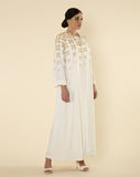 YELLOW BLUETS PRINT ABAYA