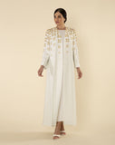YELLOW BLUETS PRINT ABAYA