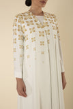 YELLOW BLUETS PRINT ABAYA