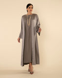 ROYAL SILK ABAYA SET IN GREY
