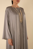 ROYAL SILK ABAYA SET IN GREY