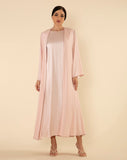 ROYAL SILK ABAYA SET IN POWDER PINK