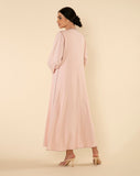 ROYAL SILK ABAYA SET IN POWDER PINK