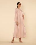 ROYAL SILK ABAYA SET IN POWDER PINK