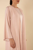 ROYAL SILK ABAYA SET IN POWDER PINK