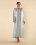 ROYAL SILK ABAYA SET IN BABY BLUE
