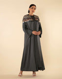 KHAKI TASSEL FRINGE ABAYA