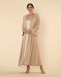 ROYAL SILK ABAYA SET IN SAND