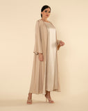 ROYAL SILK ABAYA SET IN SAND