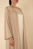 ROYAL SILK ABAYA SET IN SAND
