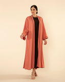 ORANGE/ BOWN CONTRAST SET ABAYA
