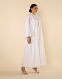 WHITE LINEN ABAYA SET