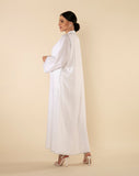 WHITE LINEN ABAYA SET