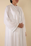 WHITE LINEN ABAYA SET