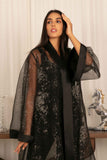 Dune Abaya in Black & Matte Gold