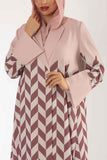 Plaid Abaya in Pink