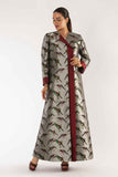 Makara Coat in Grey and Maroon