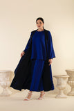 TWO TON ABAYA SET IN ROYAL & NAVY BLUE