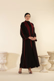 TWO TONE ABAYA SET IN BROWN & BURGUNDY