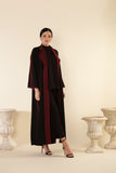 TWO TONE ABAYA SET IN BROWN & BURGUNDY