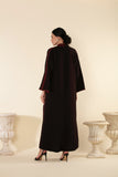 TWO TONE ABAYA SET IN BROWN & BURGUNDY